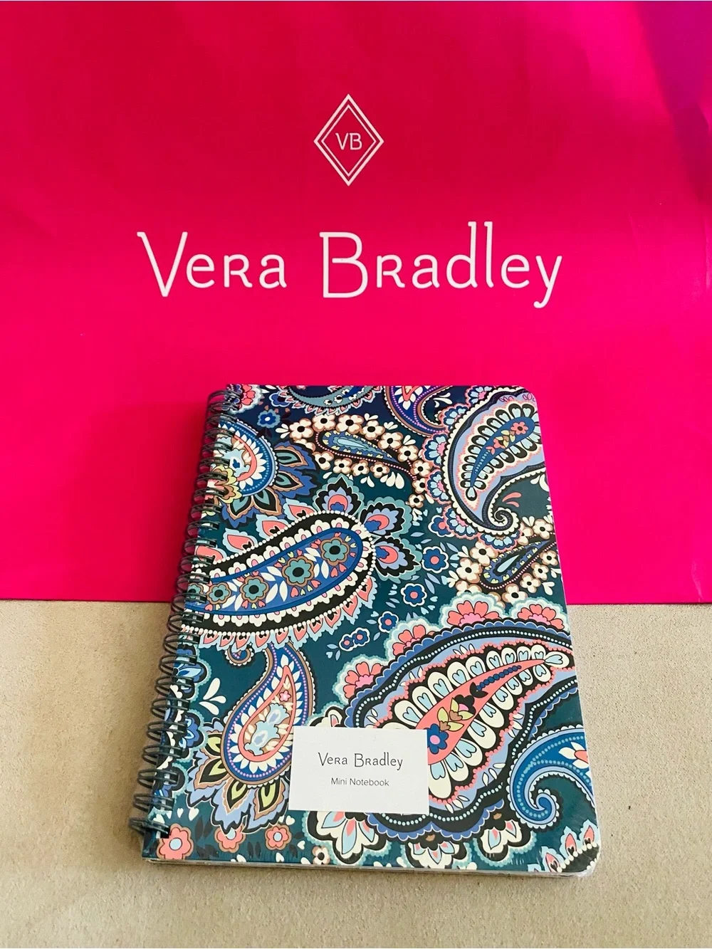 Vera Bradley Mini Spiral Notebook NWT Haymarket Paisley Jewel. 160 pages